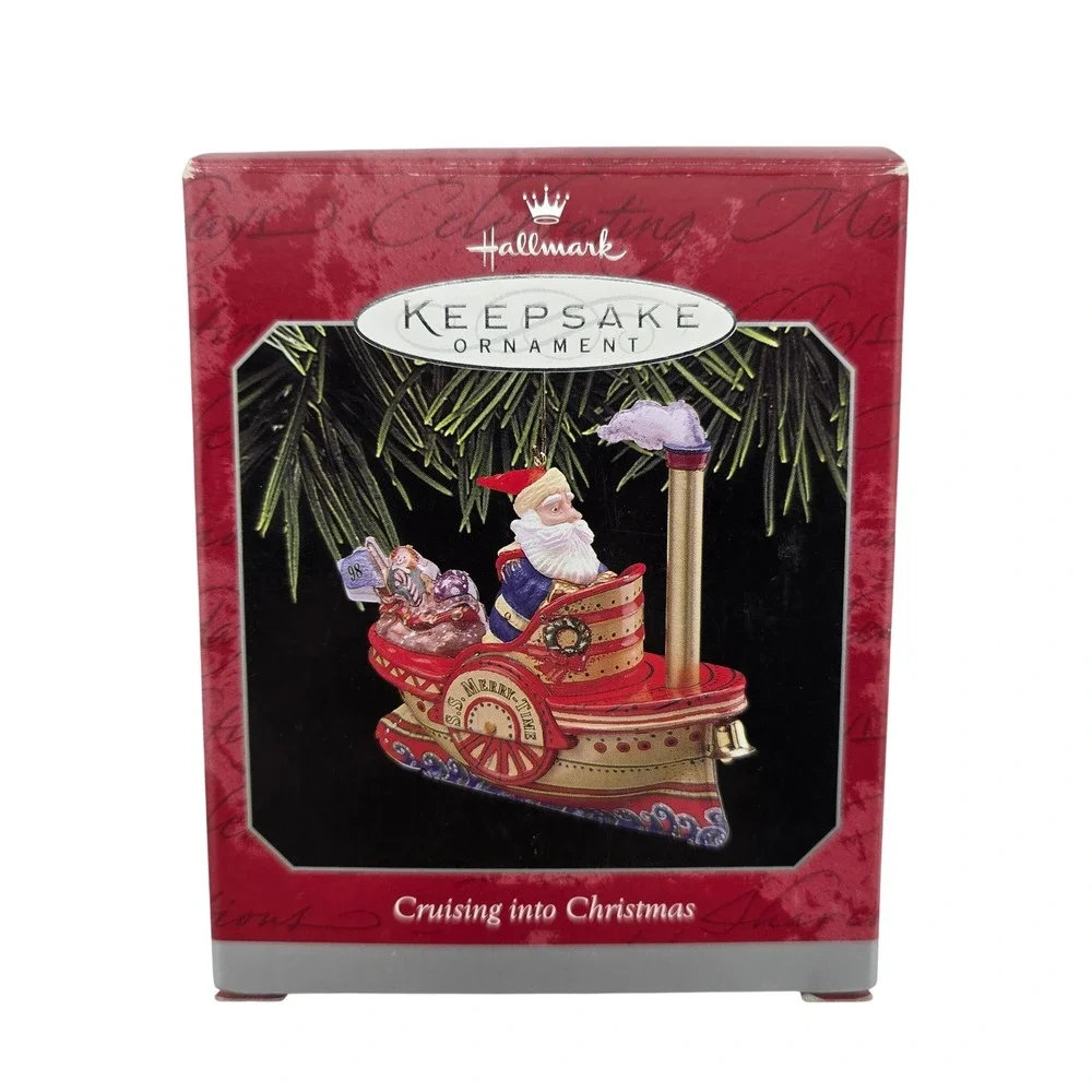 Hallmark Keepsake Cruising Into‎ Christmas Ornament 1998 Metal With Box
